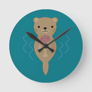 Horloge Ronde Cute Otter