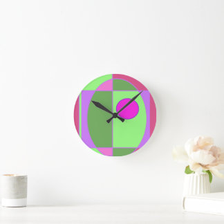 Horloge Ronde Cute Sherell géométrique
