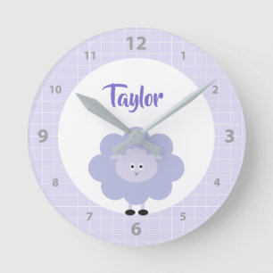 Horloge Ronde Cute Sweet Purple