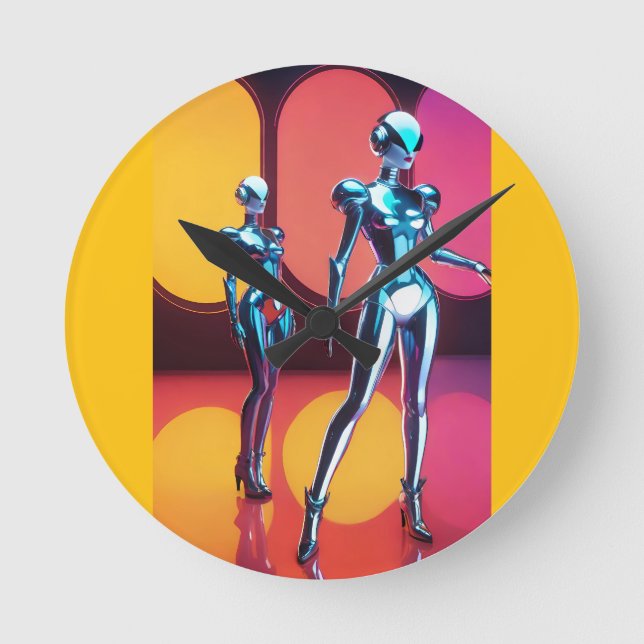Horloge Ronde Cyborg Party Girls III (Recto)