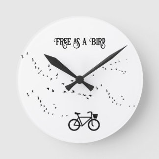 Horloge Ronde Cycling Life, gratuit comme un oiseau personnalisa