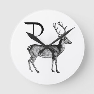 Horloge Ronde D est pour des cerfs communs