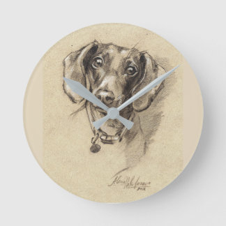 Horloge Ronde Dachshund cadeau Amoureux des chiens 24h/24