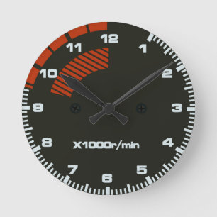 Horloge Ronde Dactylographiez l'horloge de tachymètre de R