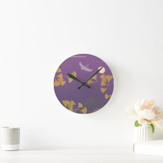 Horloge Ronde Dans le coucher du soleil