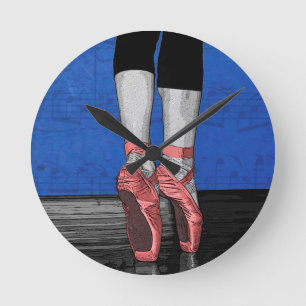Horloge Ronde Danse Ballerina Ballet Chaussures