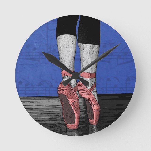 Horloge Ronde Danse Ballerina Ballet Chaussures (Recto)
