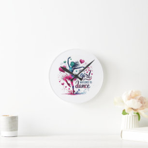 Horloge Ronde Danse Rétro Juste Une Fille Qui Aime Danser