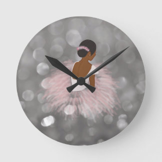 Horloge Ronde Danseur afro-américain de Ballerina