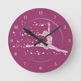 Horloge Ronde Danseur de papillons