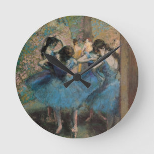 Horloge Ronde Danseurs d'Edgar Degas dans le bleu, 1890