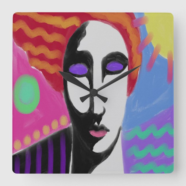 Horloge ronde d'art Abstrait (Recto)