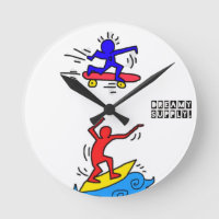 Horloge ronde d'art de bruit de mode de vie de