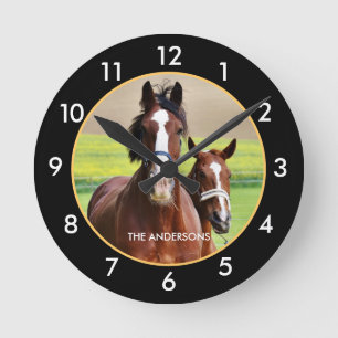 Horloge Ronde De beaux chevaux 