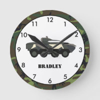 Horloge ronde de chars militaires personnalisés