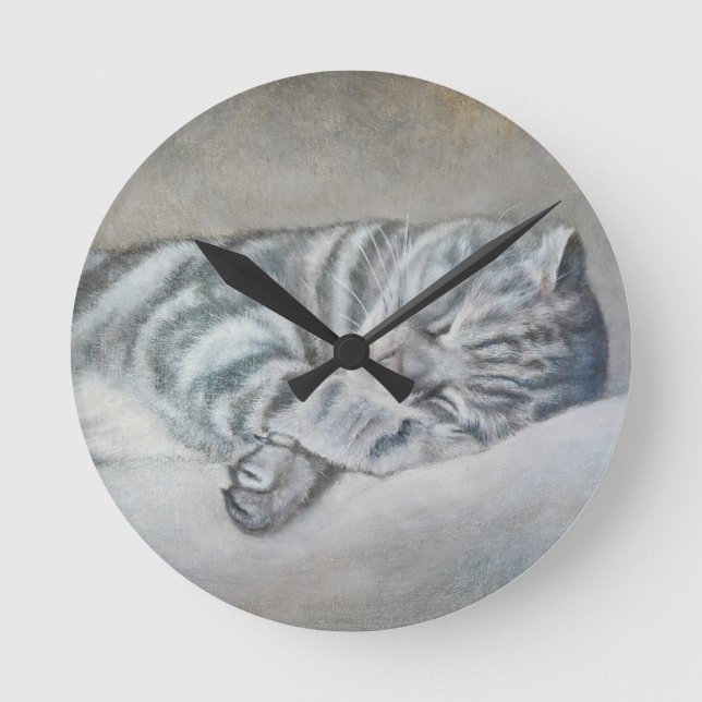 Horloge Ronde De doux rêves d'un Shorthair britannique (Recto)