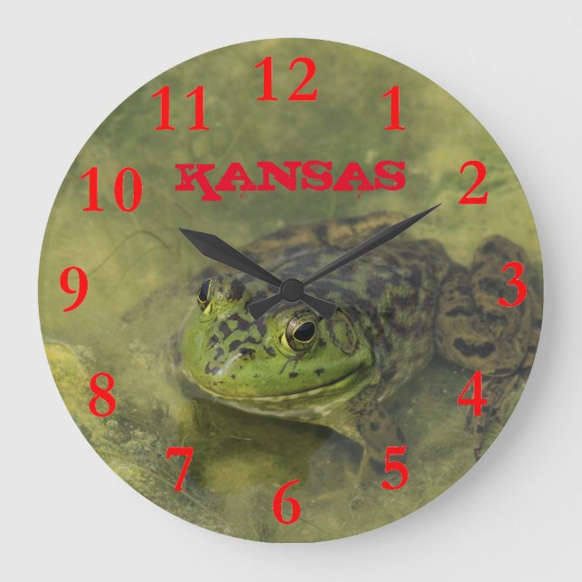 Horloge ronde de la grenouille Kansas Bull (Recto)