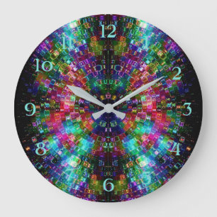 Horloge ronde de la paroi de verre brisé