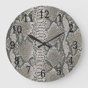 Horloge ronde de la peau de serpent d'argent
