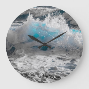 Horloge ronde de la vague océanique de la mer