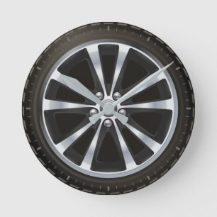 Horloge ronde de pneus de roue de voiture