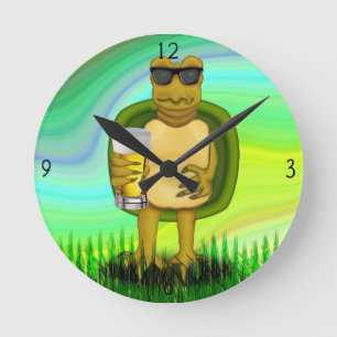 Horloge ronde de tortue soif