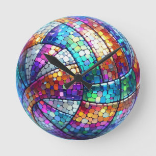 Horloge ronde de volley-ball Disco
