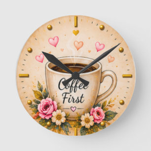 Horloge Ronde Décor pour amateur de café