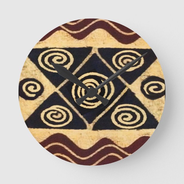 Horloge Ronde Décoration africaine primitive (Recto)