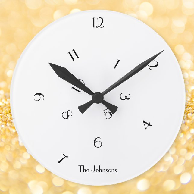 Horloge Ronde Décoration de chambre à nom personnalisé avec des  (Unique Fun Jumbled Numbers Custom Name Room Decor Round Clock)