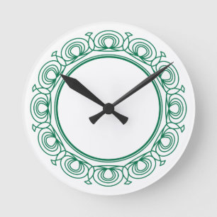 Horloge Ronde Découpe verte