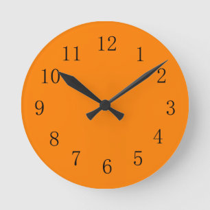 Horloge Ronde Deep Orange Color Kitchen Wall Clock