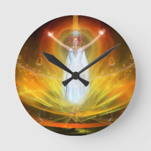 Horloge Ronde Déesse positive d'énergie
