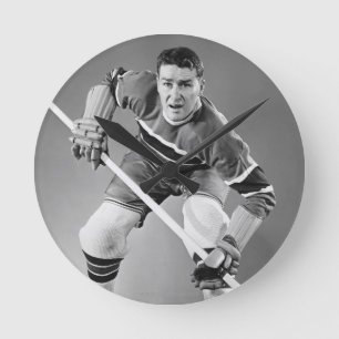 Horloge Ronde Défenseur d'hockey