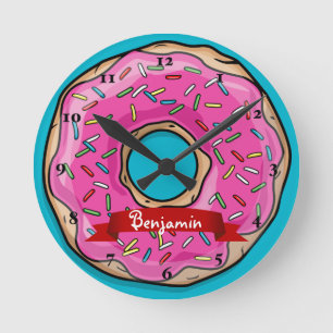 Horloge Ronde Délicat Délicat Pink Saupoudré