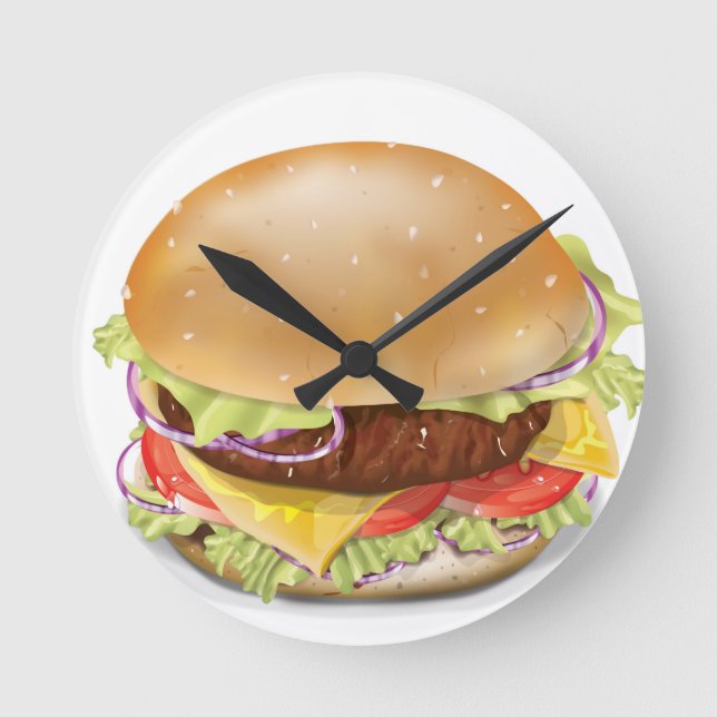 Horloge Ronde Délicieux cheeseburger (Recto)