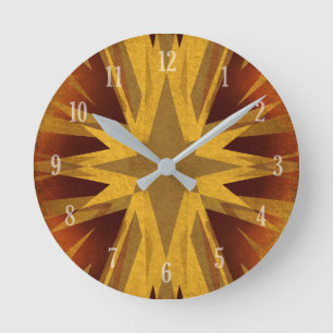 Horloge Ronde Démarrage jaune vintage