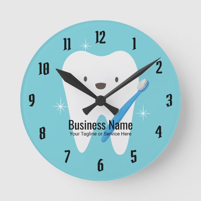 Horloge Ronde Dentiste Bureau Soins dentaires Sourire dent (Recto)