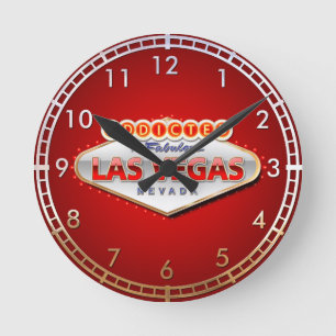 Horloge Ronde Dépendant signe drôle à Las Vegas, Nevada