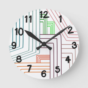 Horloge ronde des lignes Art Déco