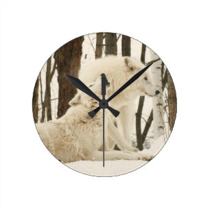 Horloge ronde des loups de l'Arctique