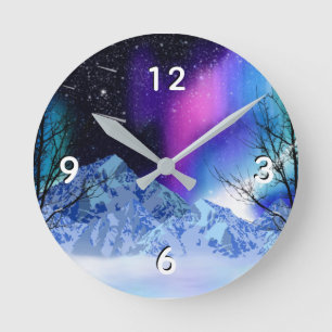 Horloge ronde des points d'intérêt hivernaux