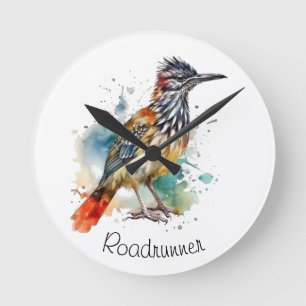 Horloge Ronde Desert Spirit, Roadrunner en Aquarelle, coutume