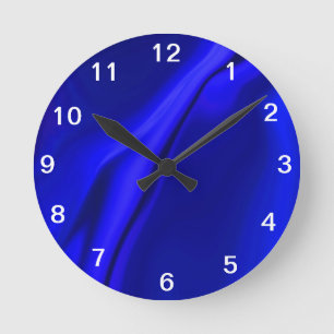 Horloge Ronde Design bleu lisse