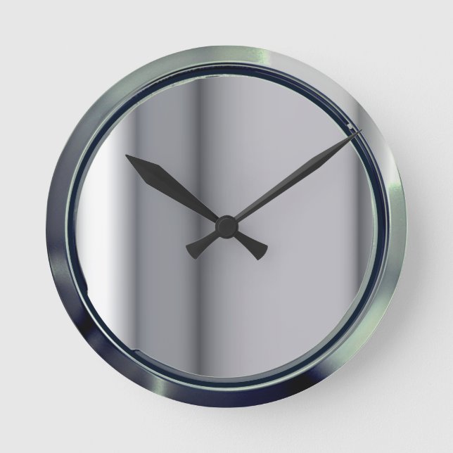 Horloge Ronde Design Chrome métal (Recto)