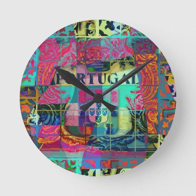 Horloge Ronde Design d'art populaire portugais (Recto)