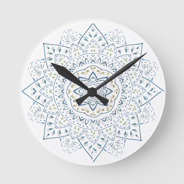 Horloge Ronde Design floral coloré (Recto)