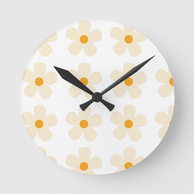 Horloge Ronde design motif de fleurs (Recto)