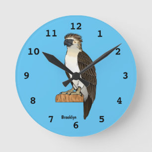 Horloge Ronde dessin animé d'aigle des Philippines