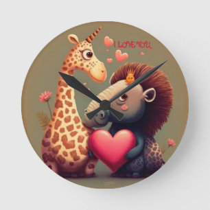 Horloge Ronde Dessin animé d'hippopotame personnalisé pour la Sa